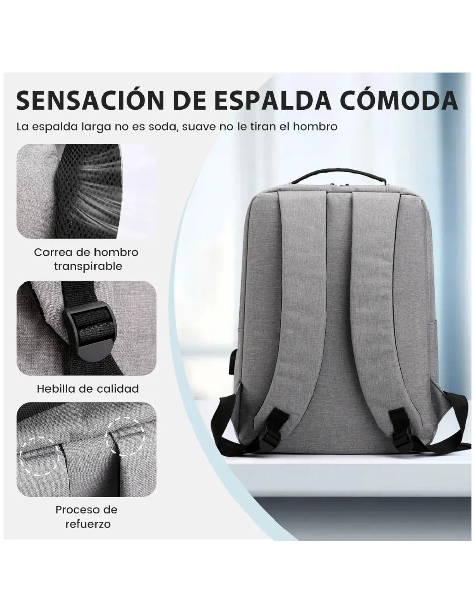 Mochila con portalaptop Genérica impermeable unisex