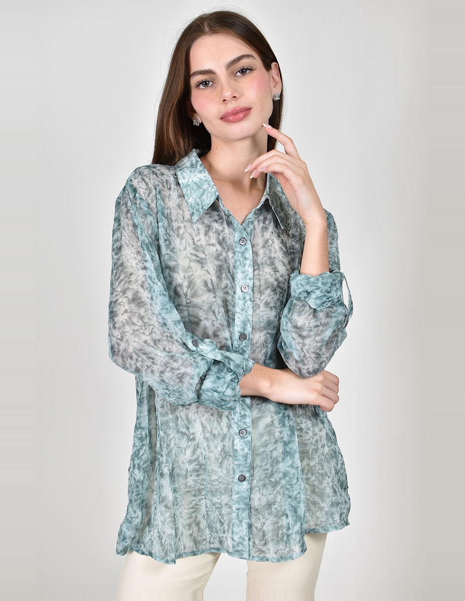 Blusa camisera manga larga para mujer Blusa camisera manga larga para mujer