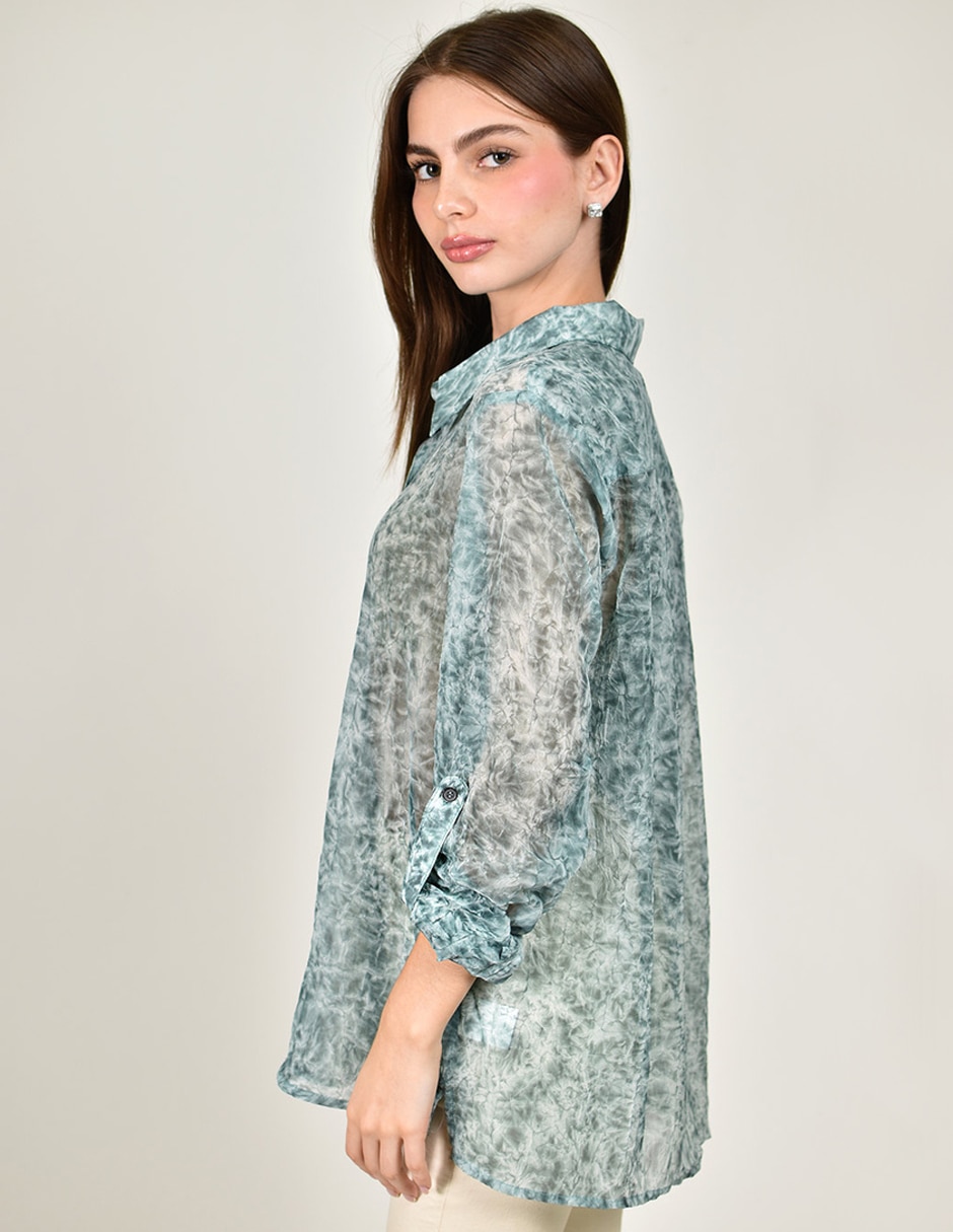 Blusa camisera manga larga para mujer 2