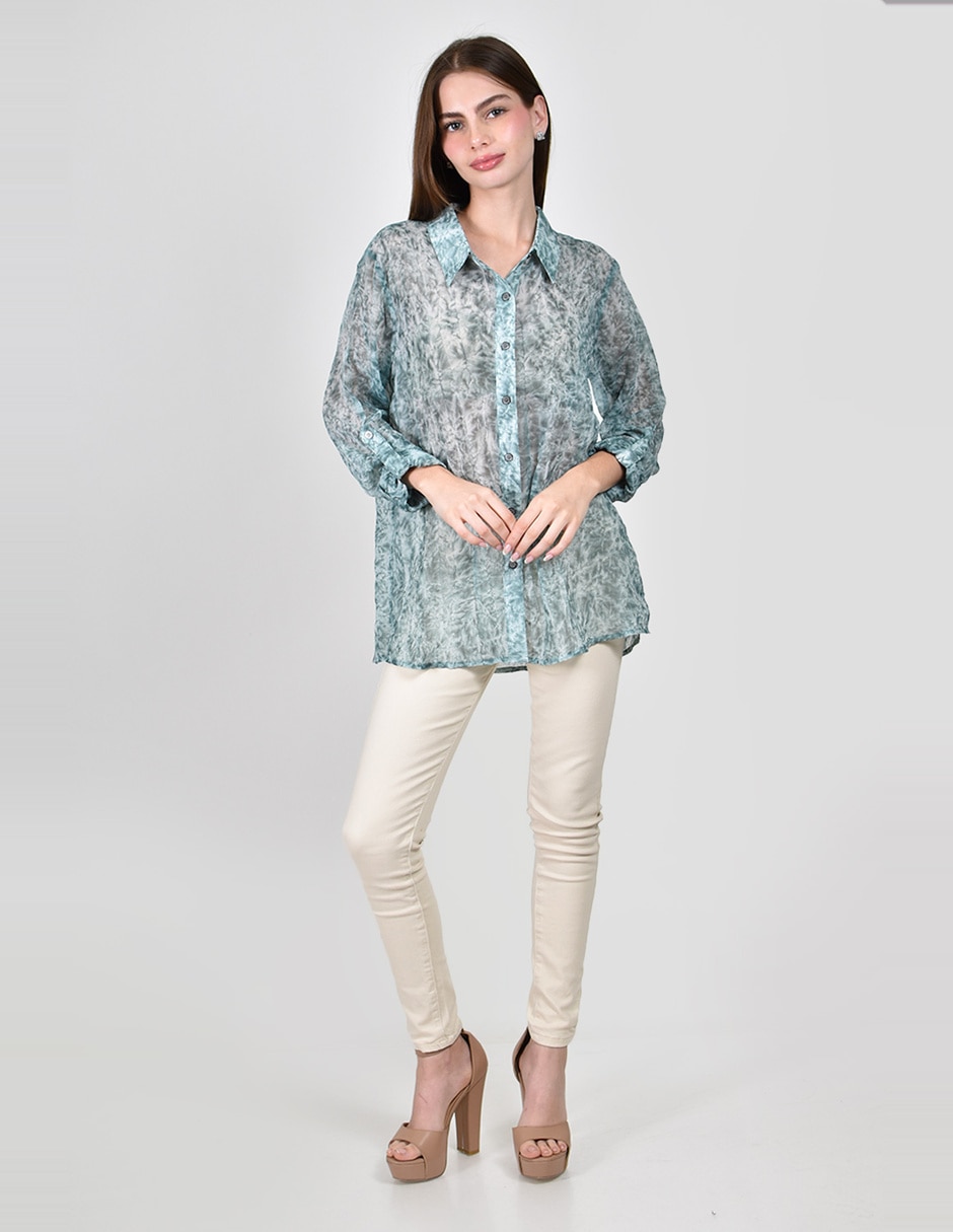Blusa camisera manga larga para mujer 4