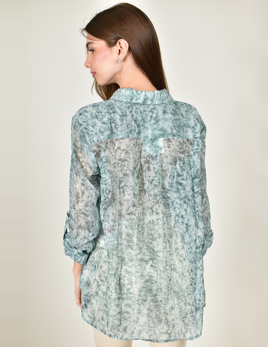 Blusa camisera manga larga para mujer 5