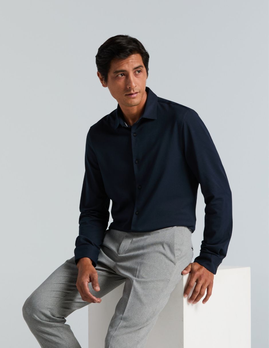 Camisa business casual perry ellis manga larga para hombre