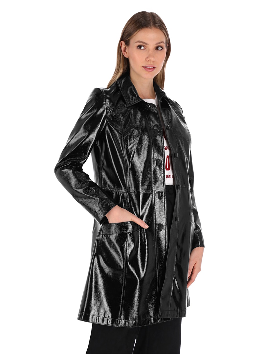 Gabardina resistente al agua con bolsillos para mujer