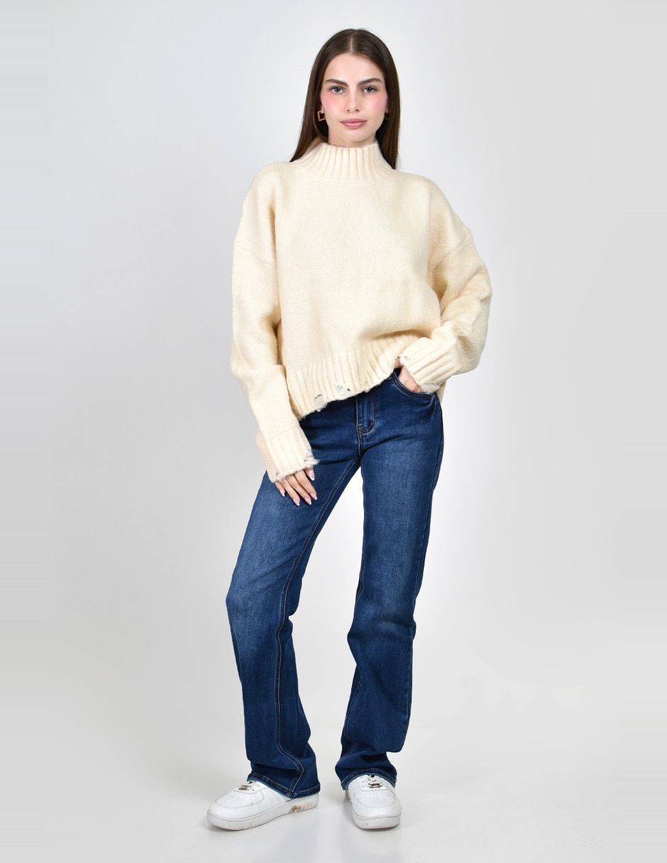 Suéter cuello redondo para mujer 4