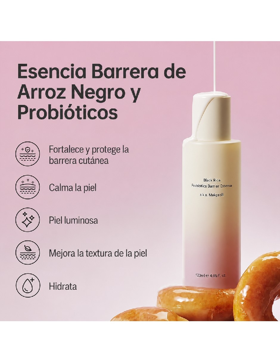 Sérum hidratante facial de arroz negro y probióticos 120 ml para todo tipo de piel 3