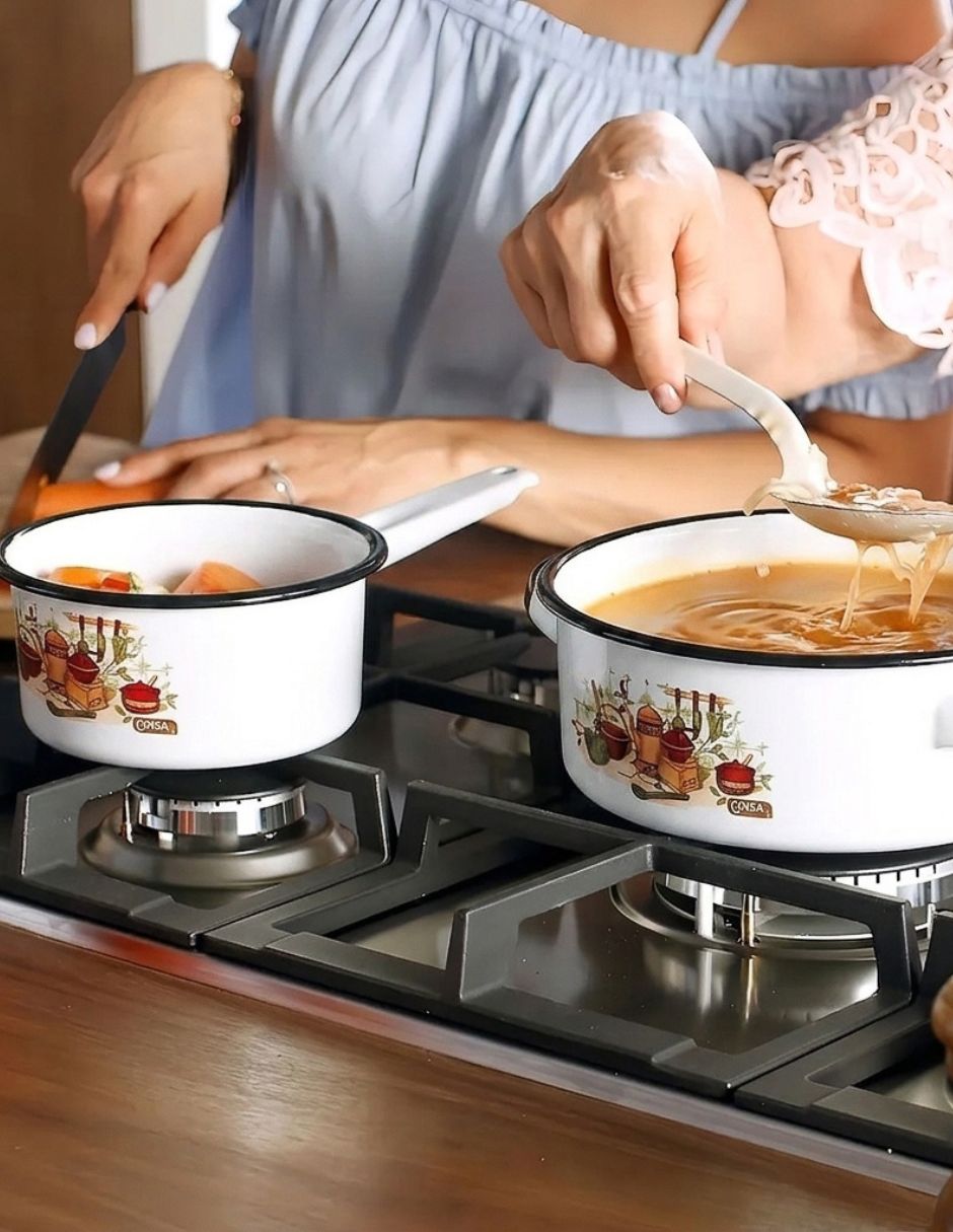 Batería de cocina 323902 de Acero vitrificado 9 piezas 2