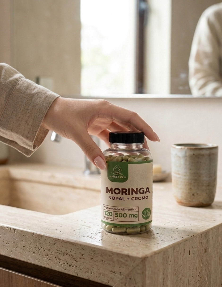 Suplementos alimenticios moringa nopal + cromo Raices Zen