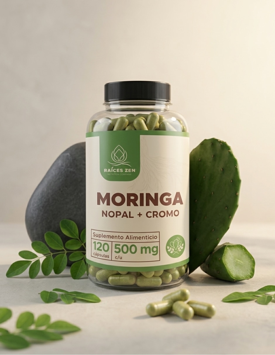 Suplementos alimenticios moringa nopal + cromo Raices Zen
