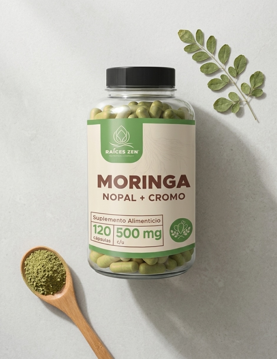 Suplementos alimenticios moringa nopal + cromo Raices Zen