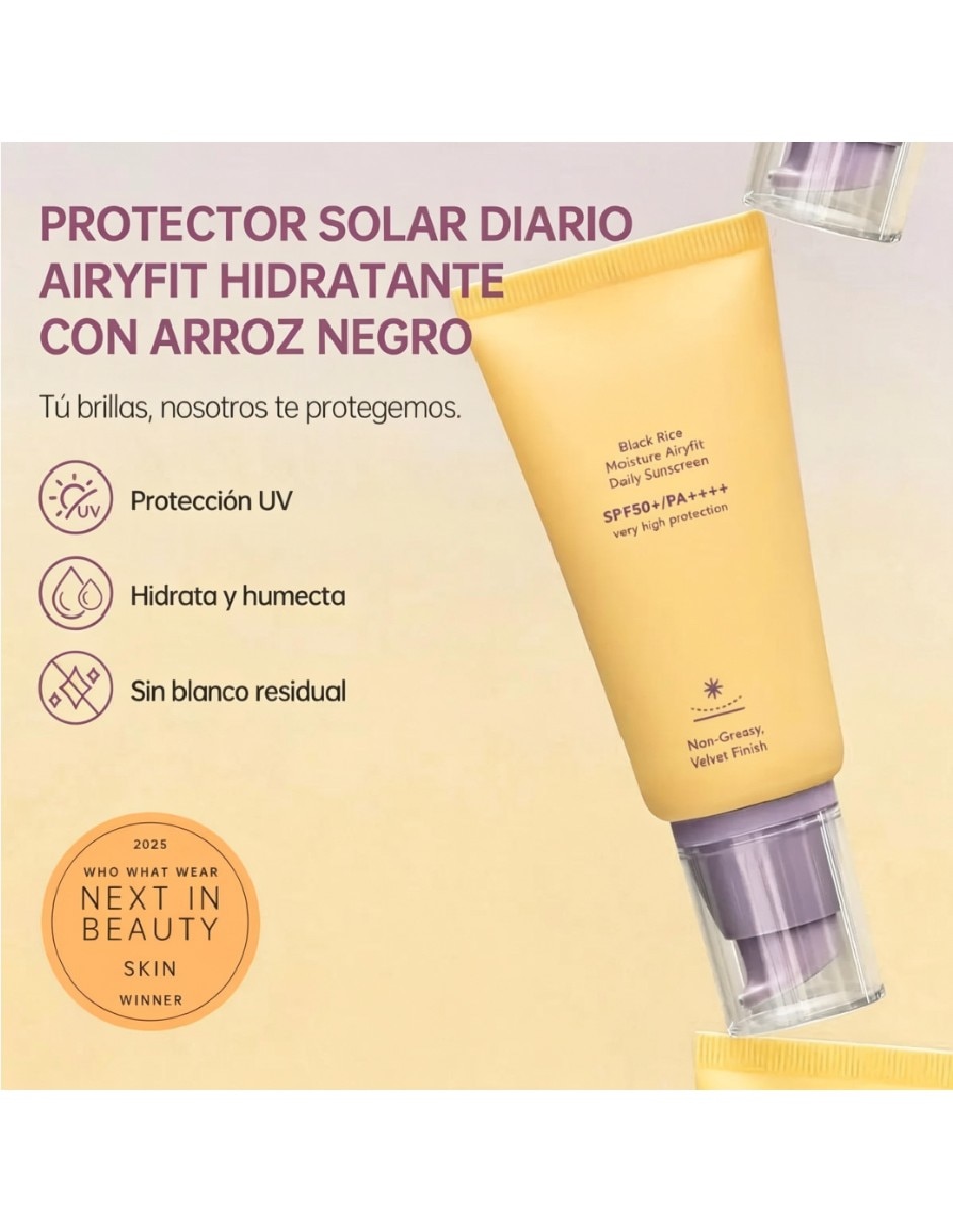 Protector solar fps 50+ Protector solar con extracto de arroz negro 4