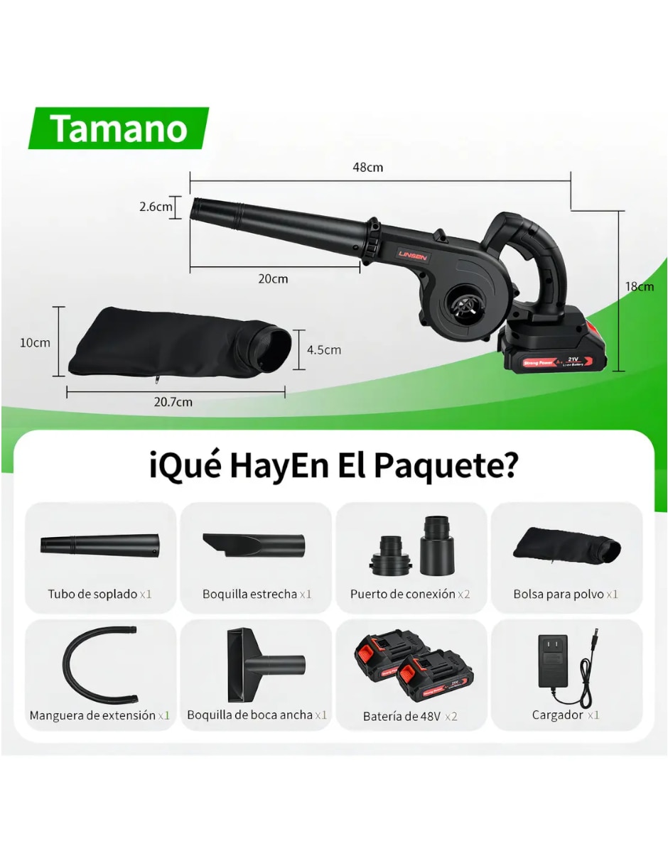 Sopladora a batería recargable 175 MPH 105 CFM 5