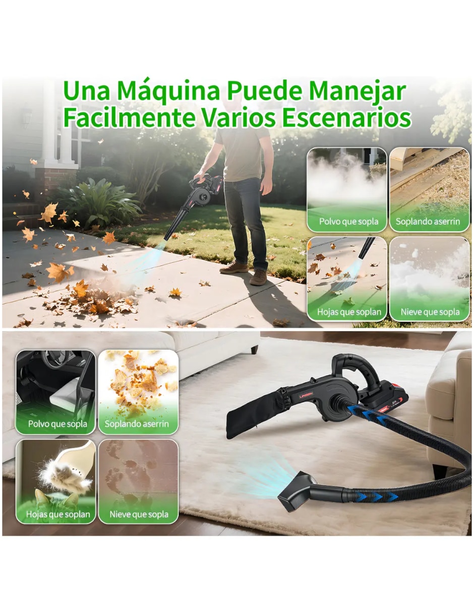 Sopladora a batería recargable 175 MPH 105 CFM 2