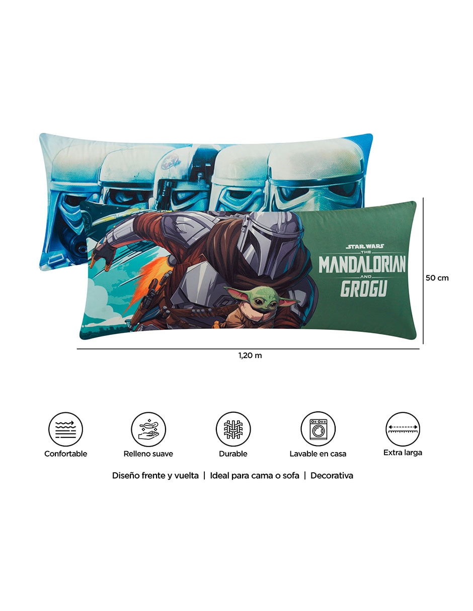 Almohada Súper Jumbo Mandalorian y Grogu firmeza Medio 8