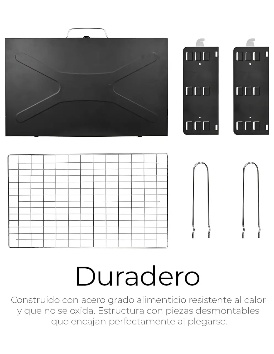 Asador Carbón de acero inoxidable 4