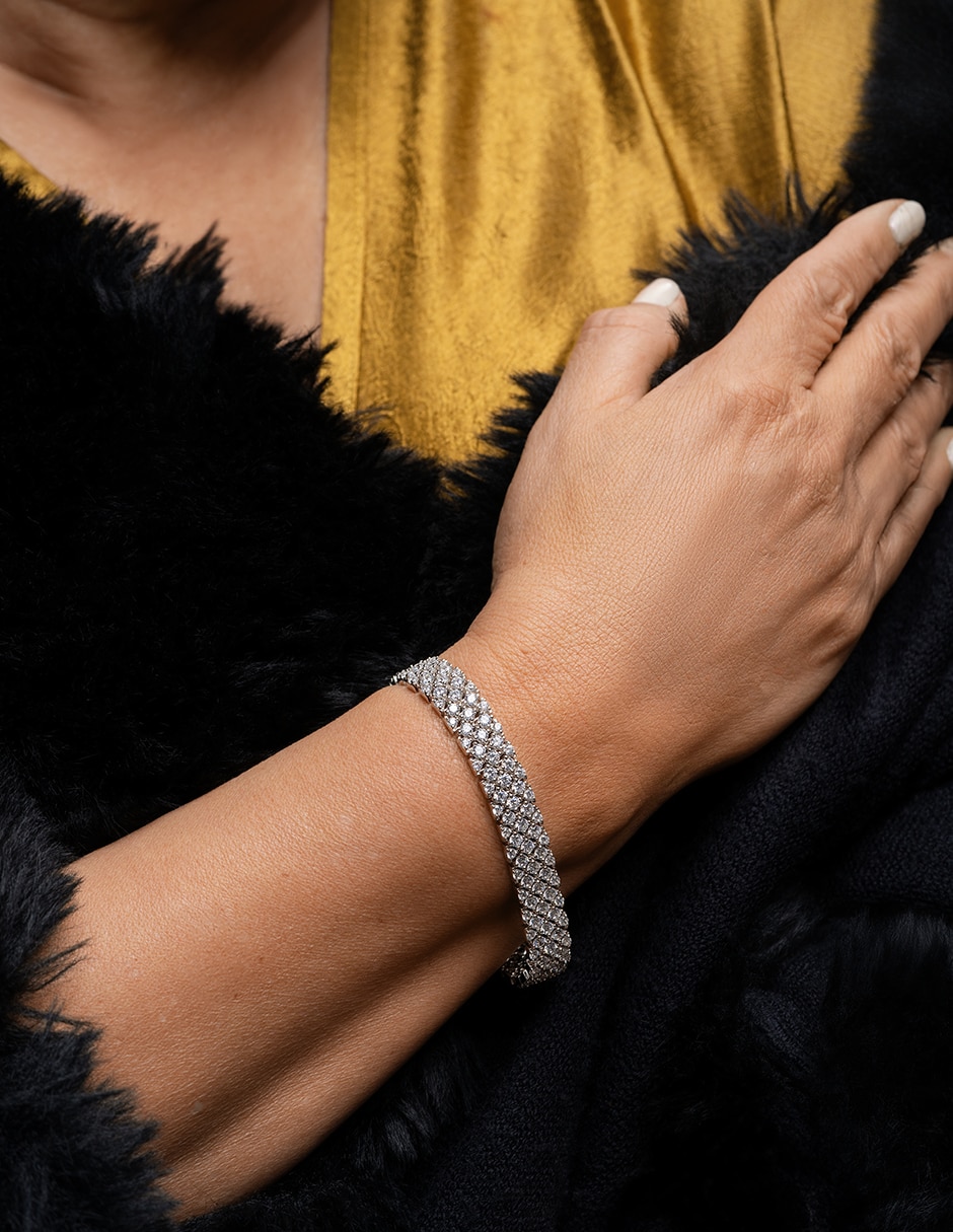 Pulsera Gladkova Joyería de plata con zirconia P 925 acabado pavé