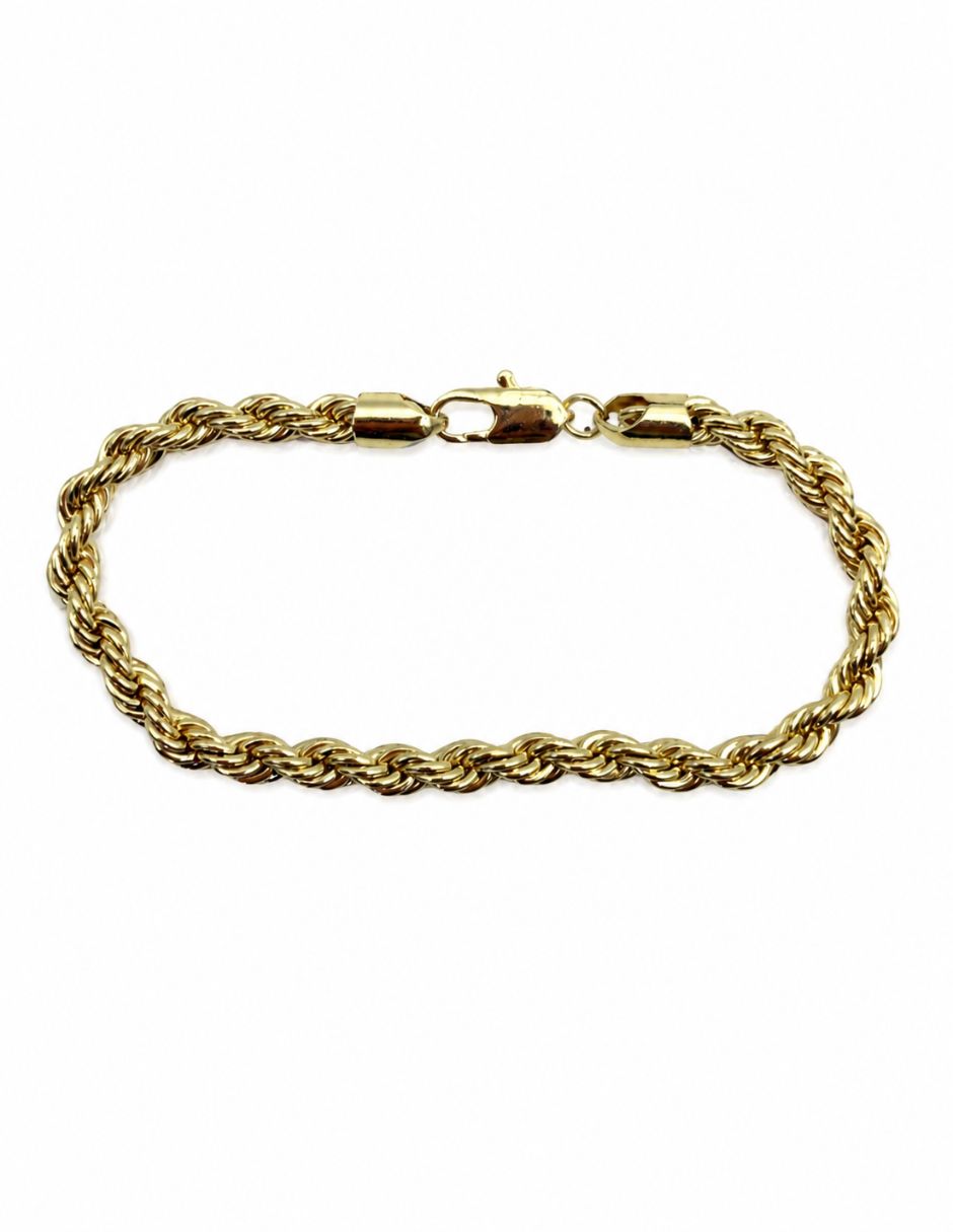 Pulsera de oro laminado de 14 k acabado brillante