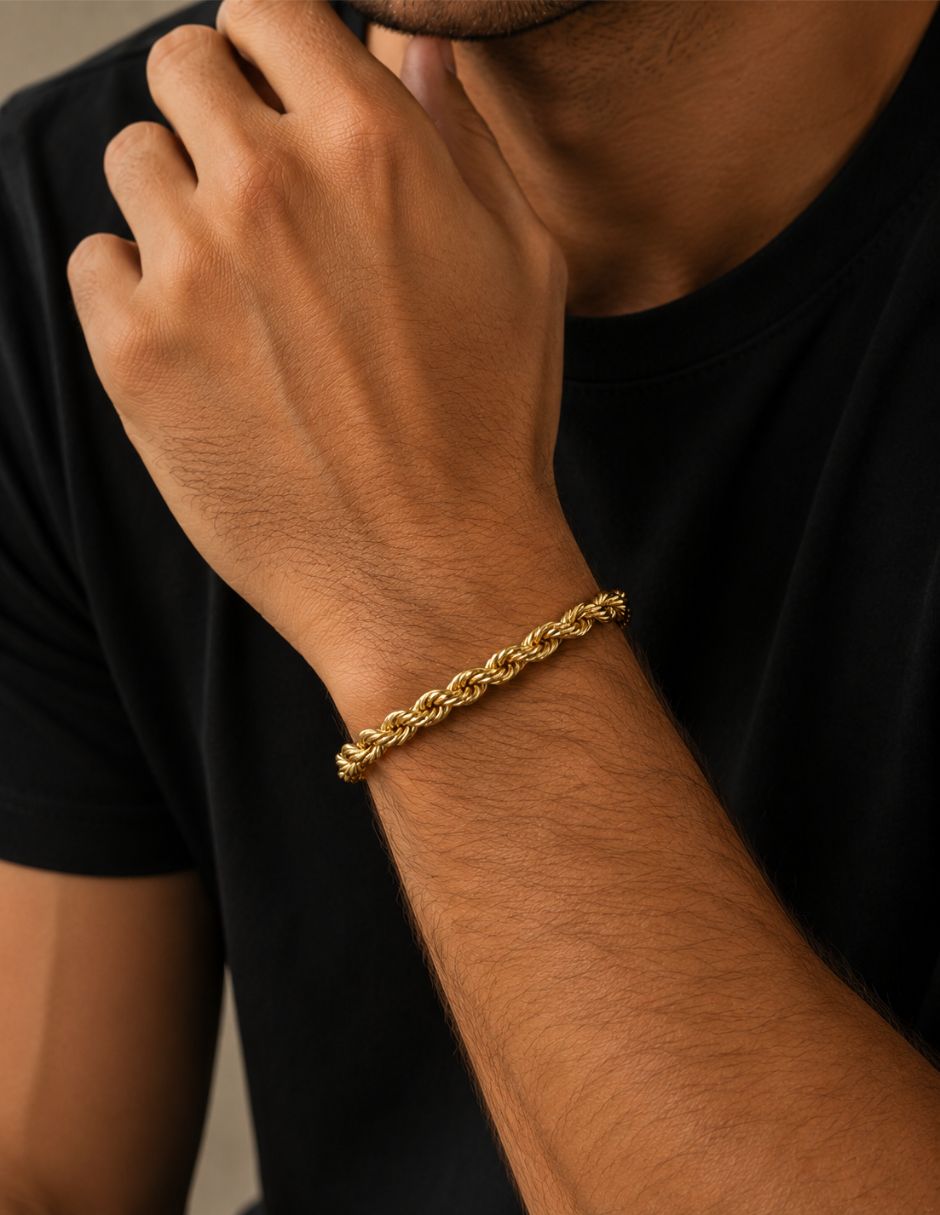 Pulsera de oro laminado de 14 k acabado brillante 4