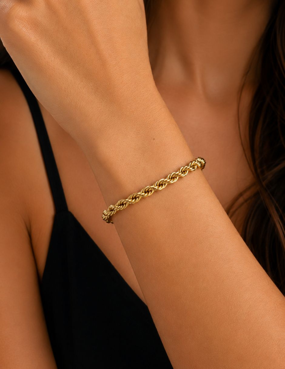 Pulsera de oro laminado de 14 k acabado brillante 7