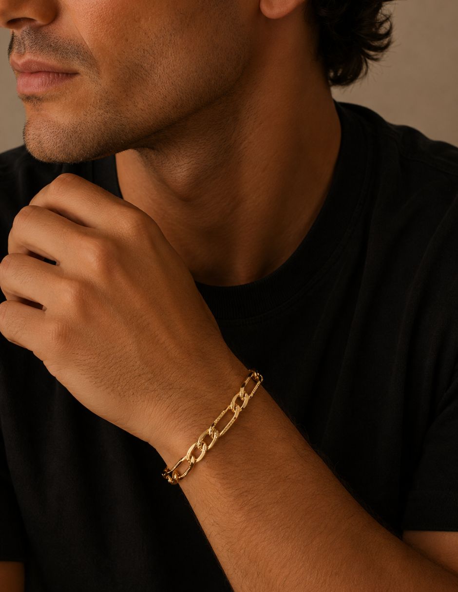 Pulsera Moon de oro laminado de 14 k acabado brillante