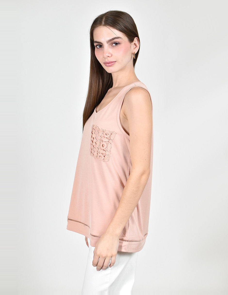 Blusa roman fashion sin manga para mujer