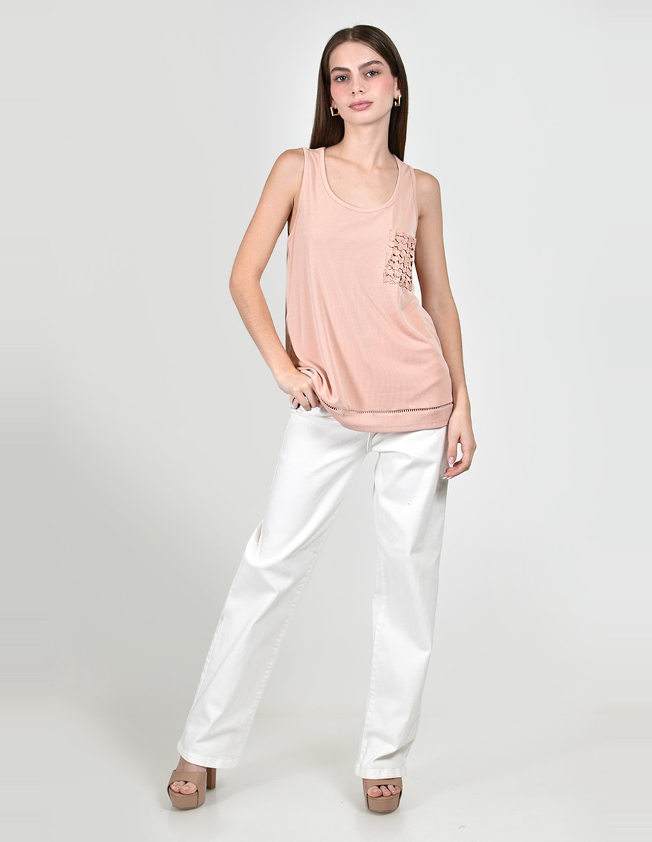 Blusa roman fashion sin manga para mujer