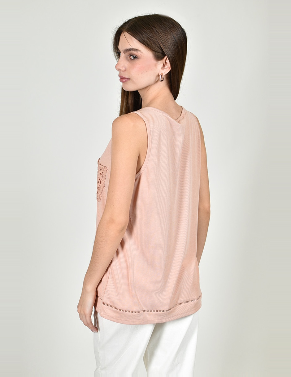 Blusa roman fashion sin manga para mujer
