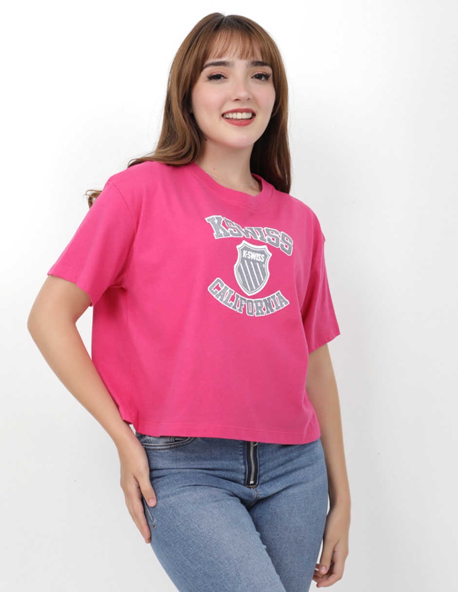 Playera manga corta k swiss mered cuello redondo para mujer