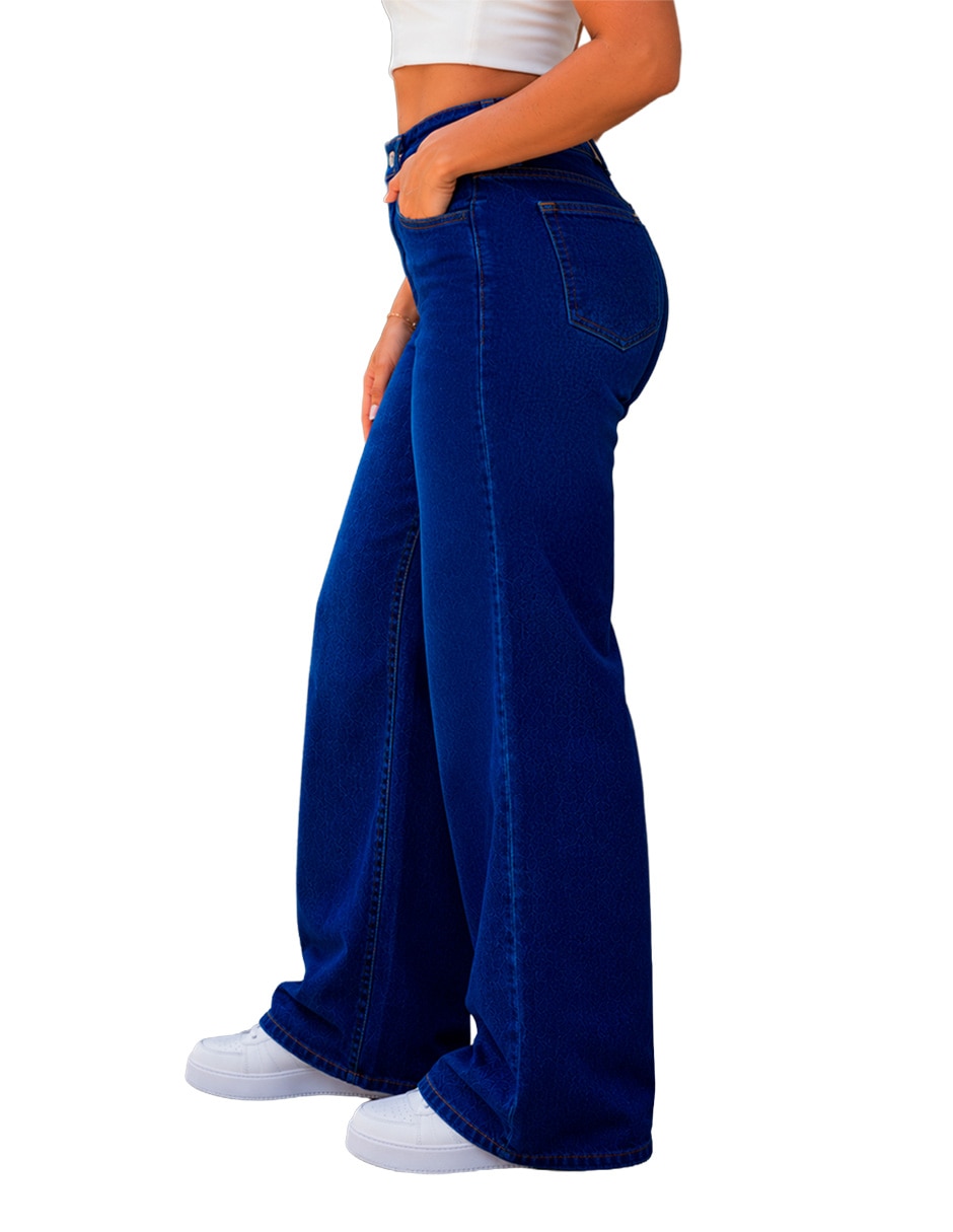 Jeans regular wide leg cintura alta fm sm mujer 6