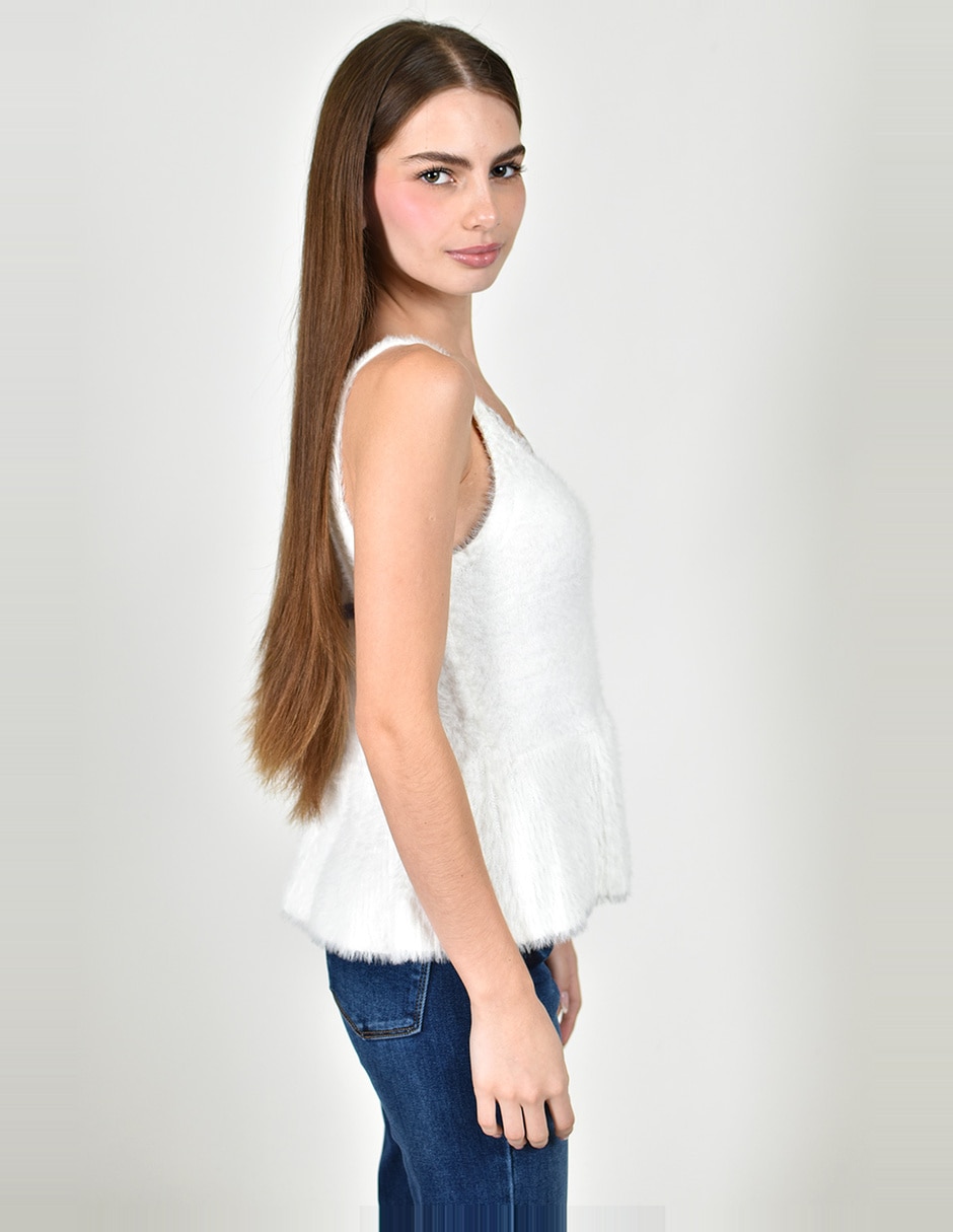 Blusa roman fashion sin manga para mujer