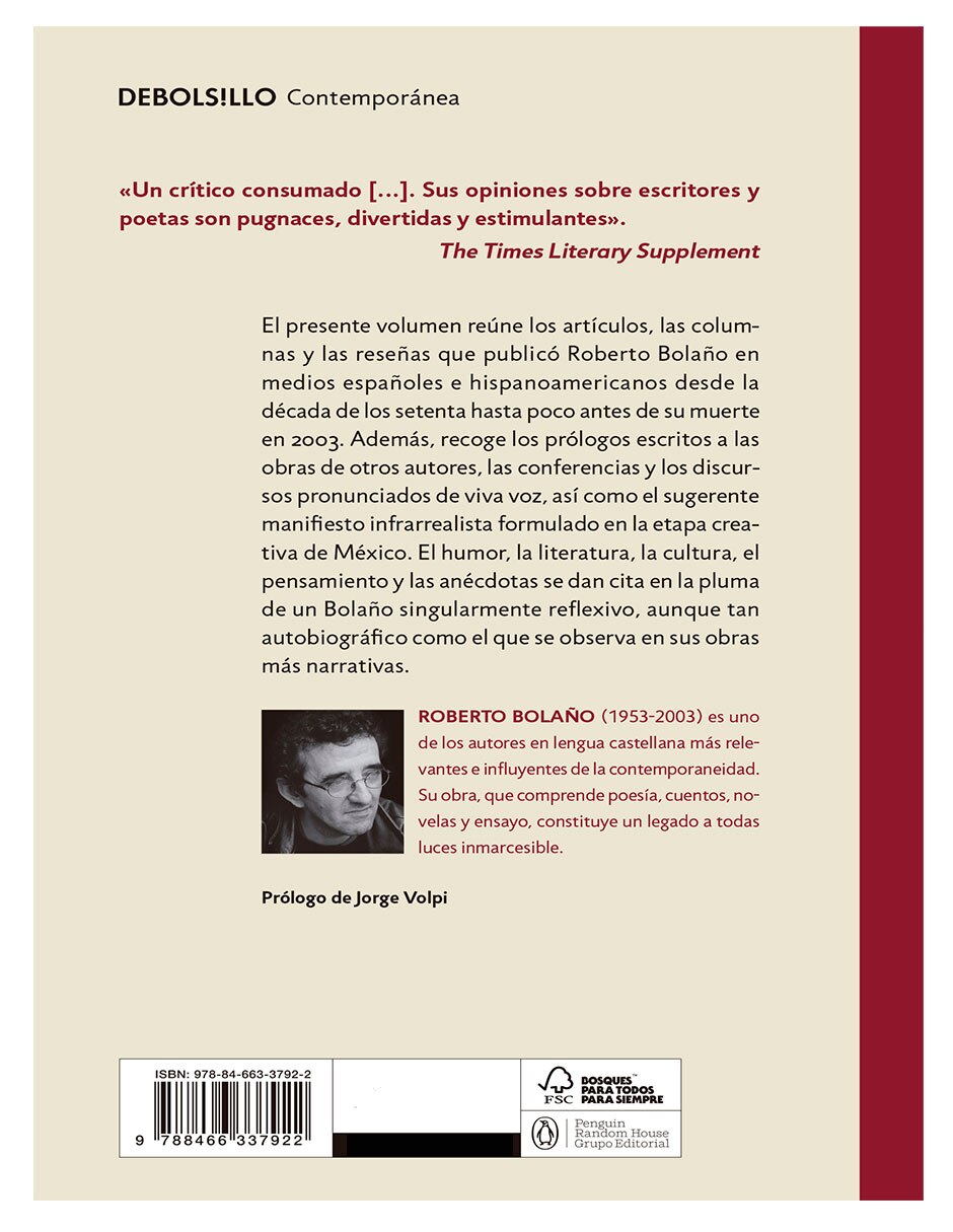 Libro A la intemperie de Roberto Bolaño