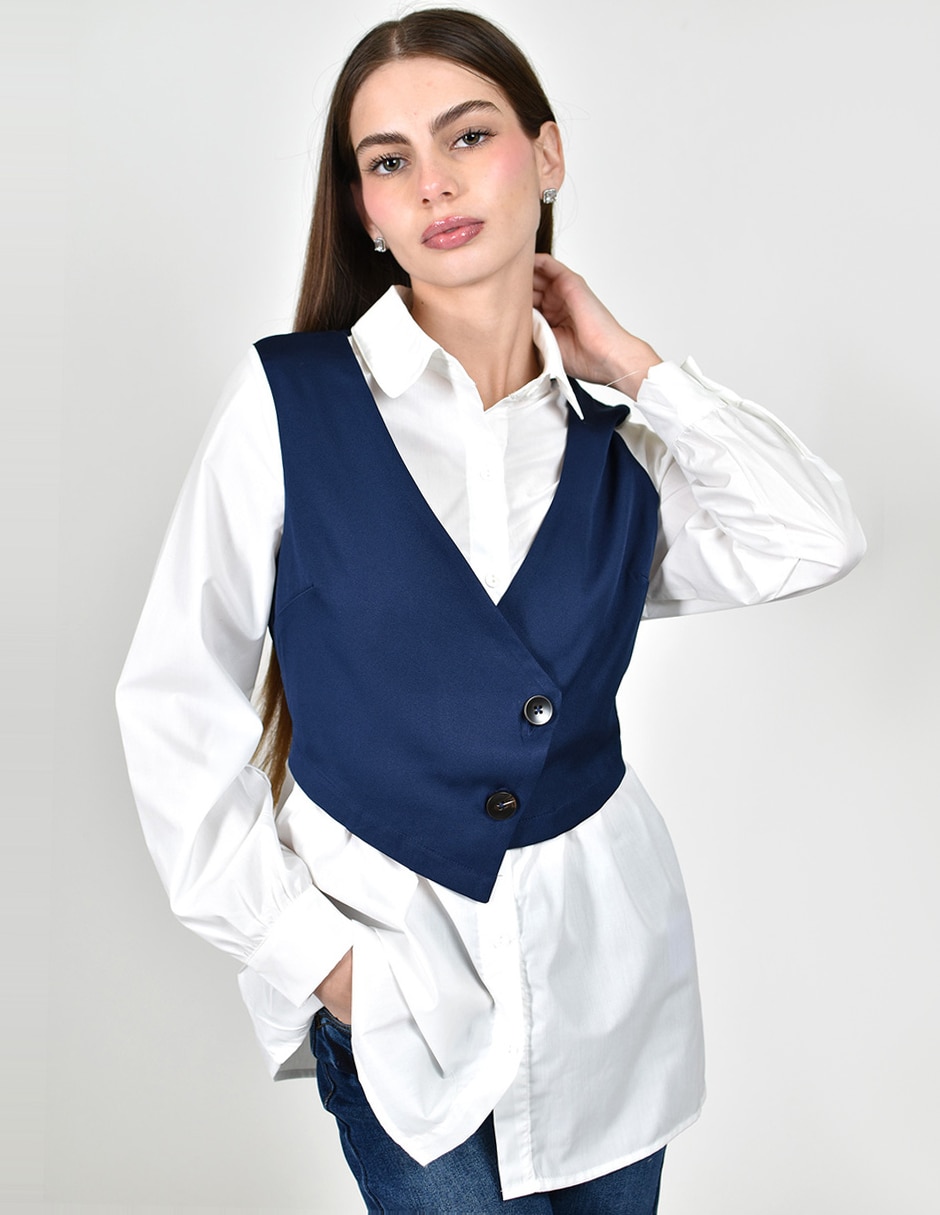 Blusa camisera roman fashion manga larga para mujer