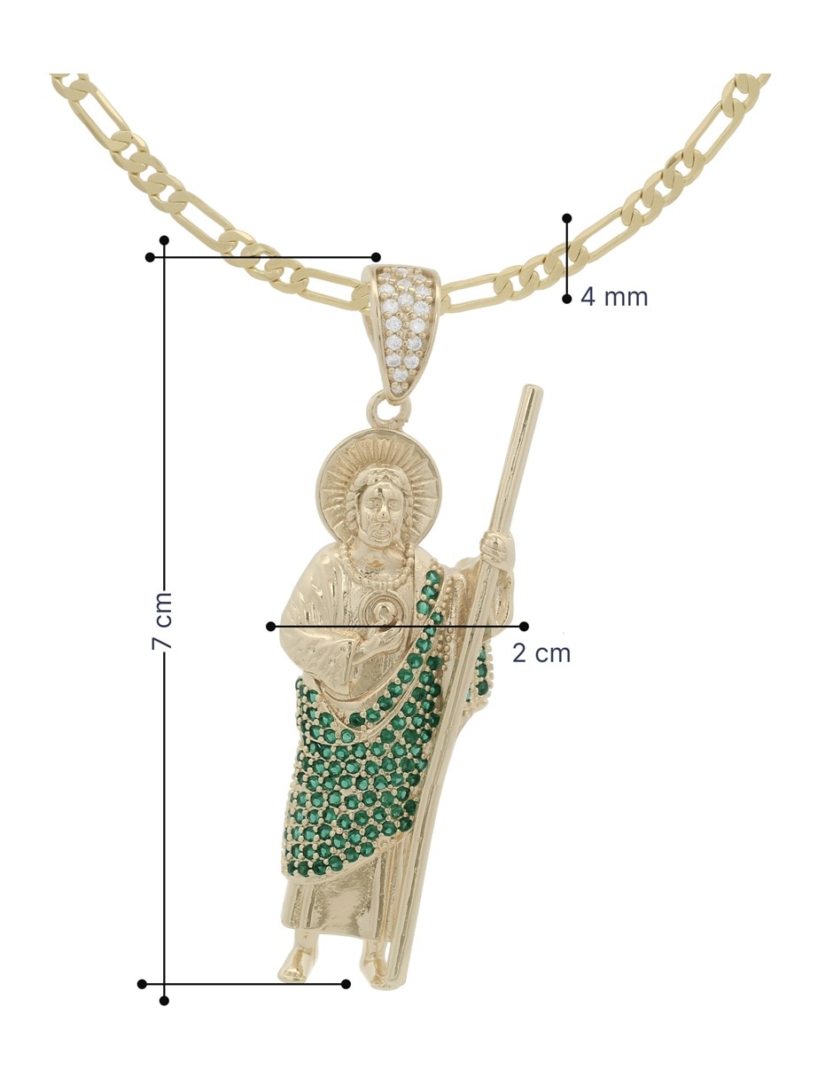 Collar con dije de San Judas Tadeo 18 k 6