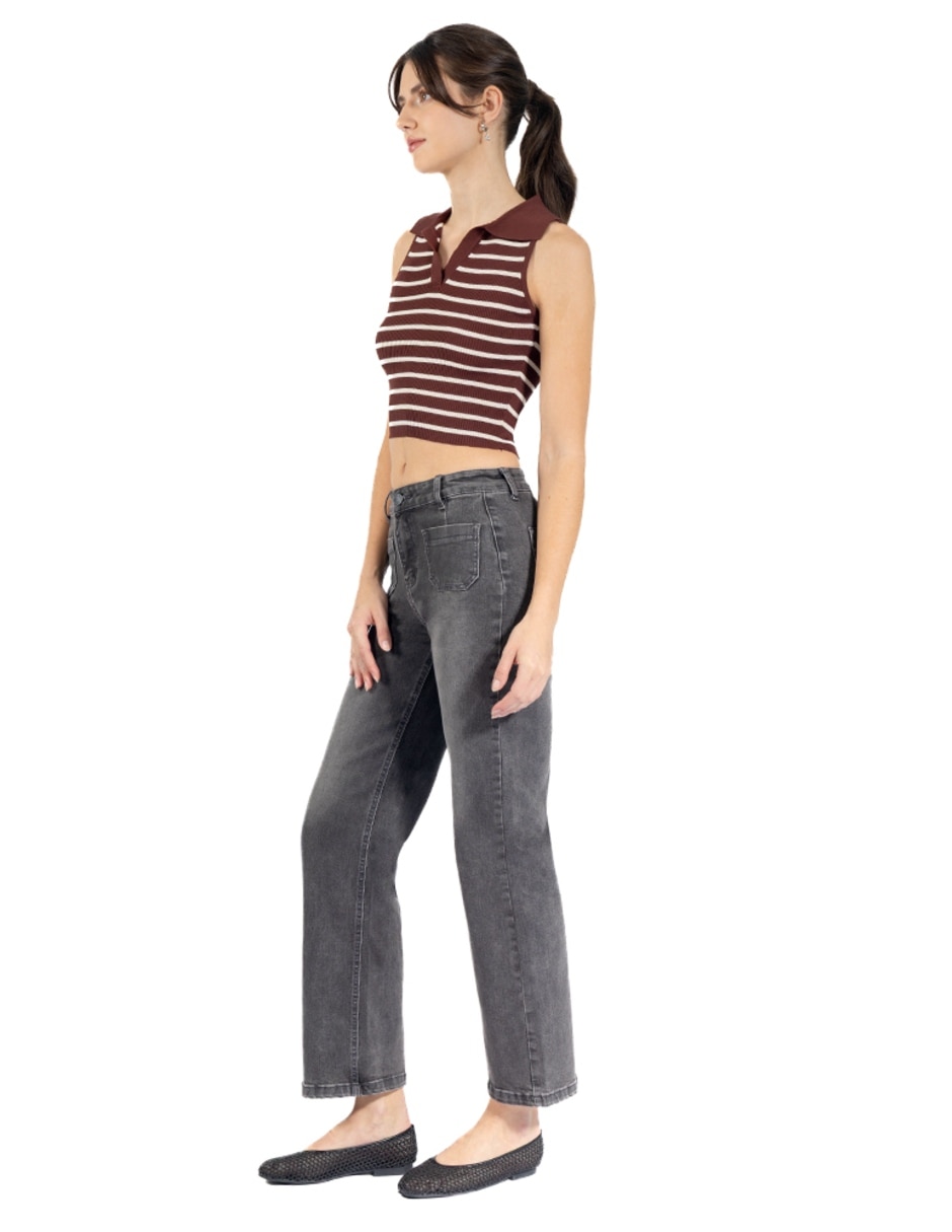 Jeans regular wide leg cintura forever 2a mujer