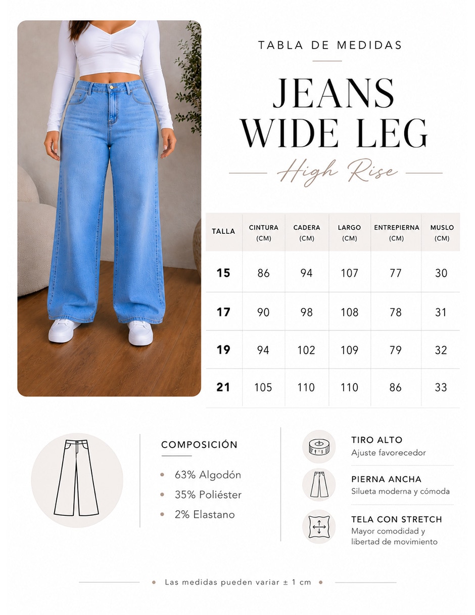 Jeans/jegging/jeans jogger regular wide leg cintura alta fm-sm-wl4002 sin familia o coleccion para mujer 4