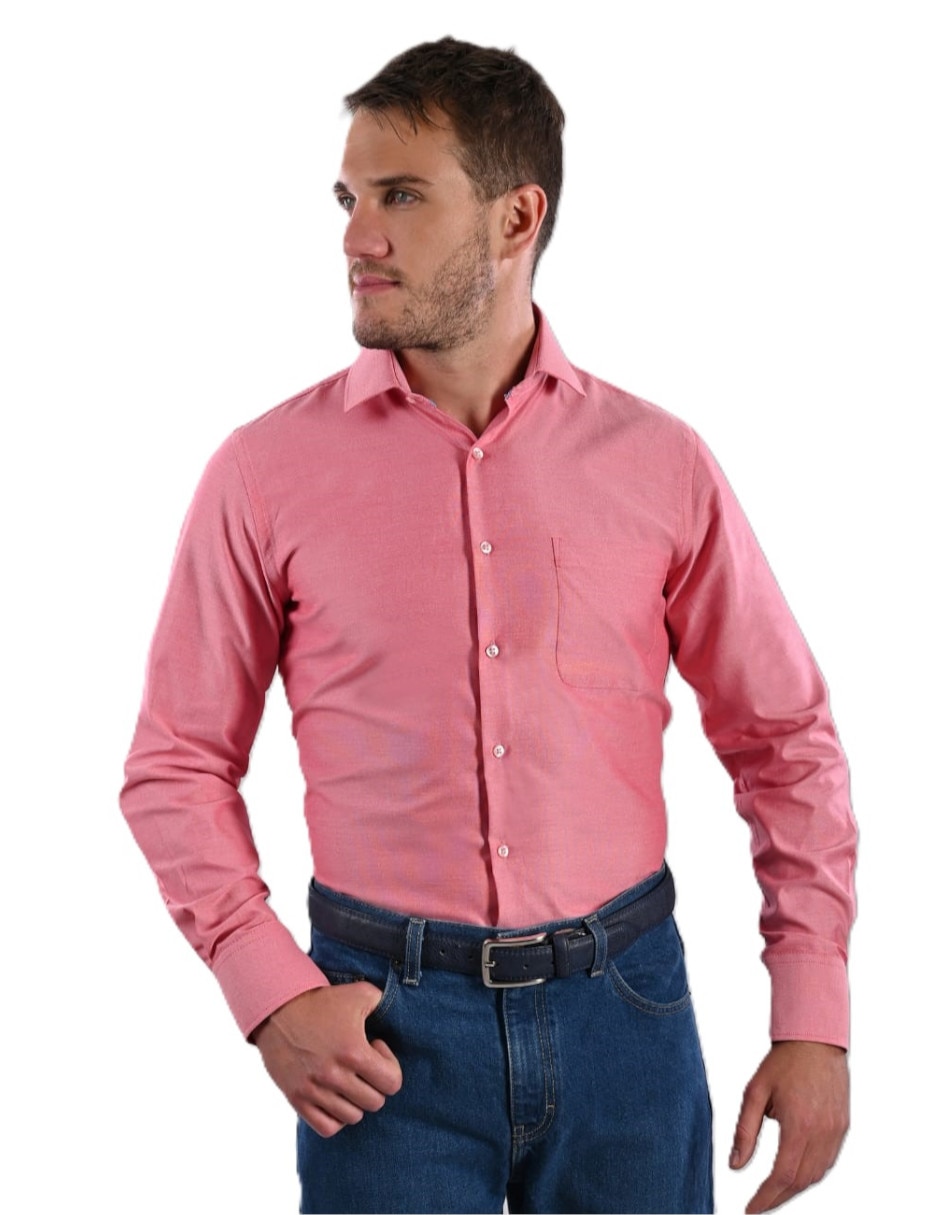 Camisa/sobrecamisa casual de poliéster y algodón manga larga para hombre 1