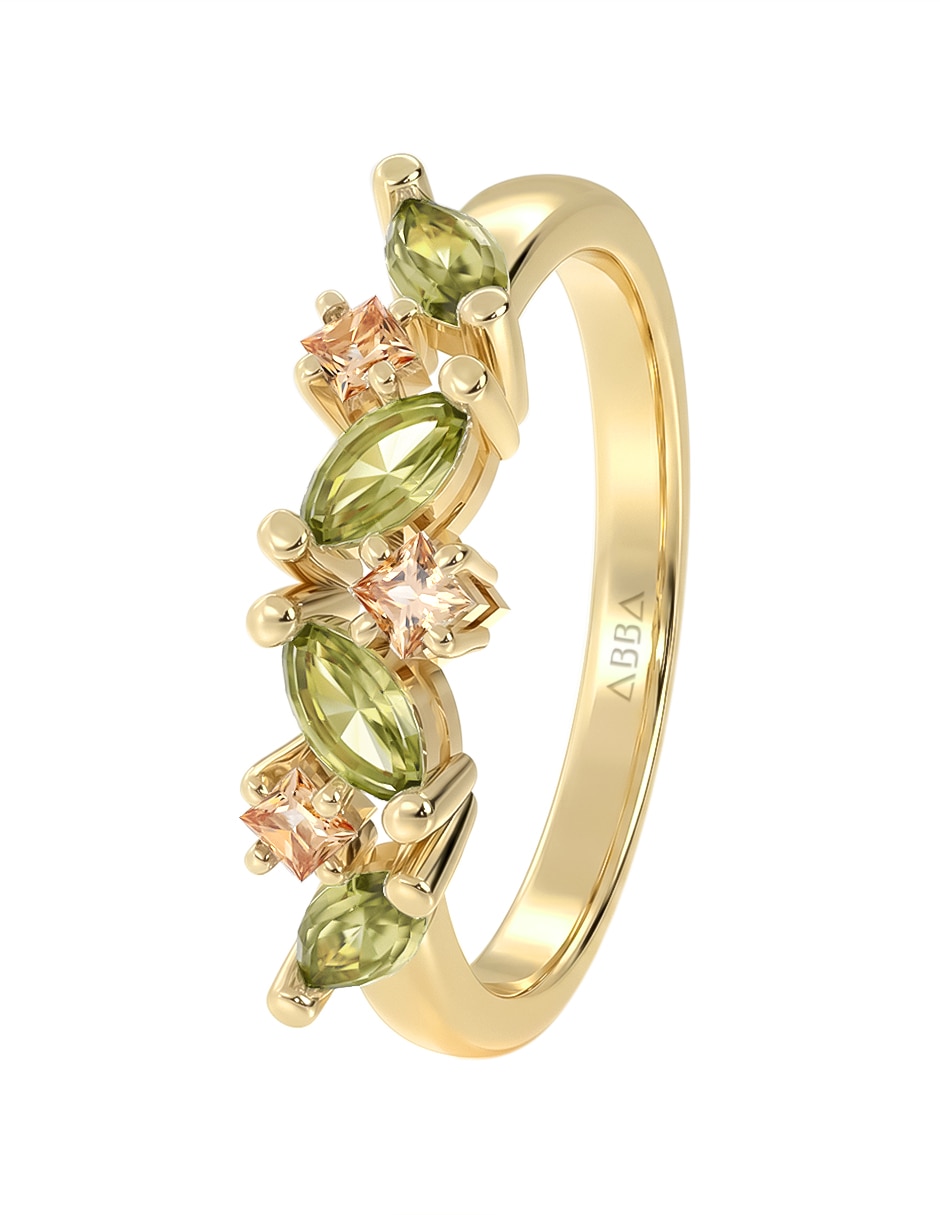 Anillo 10 K de oro Zirconia brillante 2