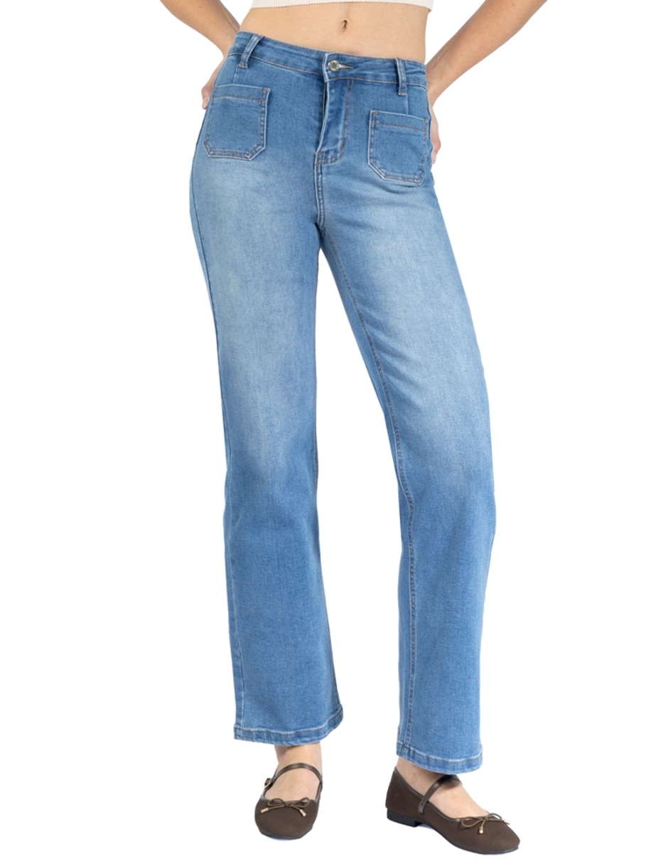 Jeans regular wide leg cintura forever 2a mujer Jeans regular wide leg cintura forever 2a mujer