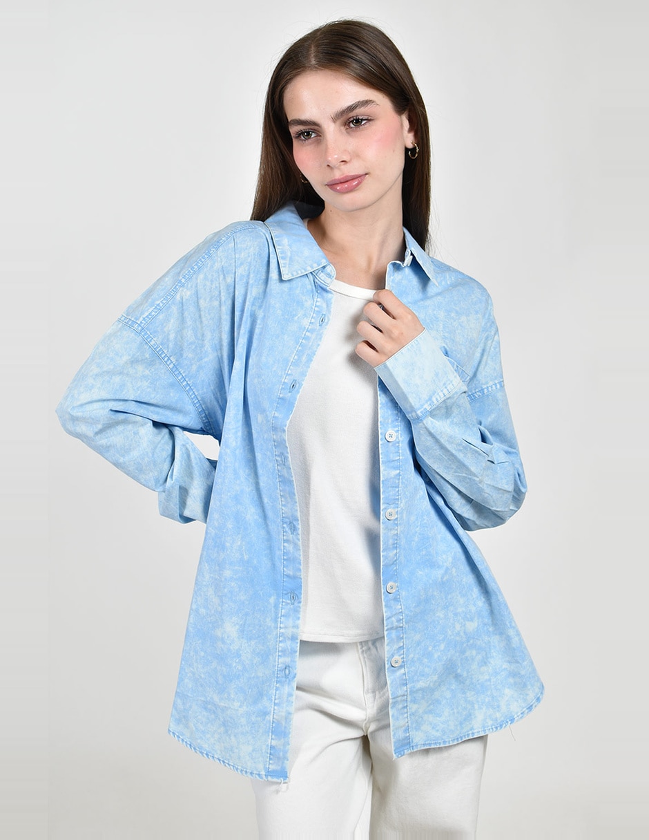 Blusa camisera roman fashion manga larga para mujer