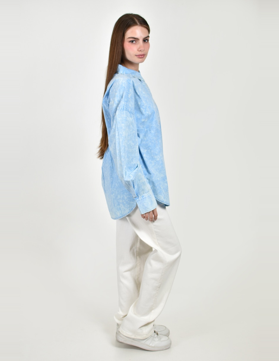 Blusa camisera roman fashion manga larga para mujer