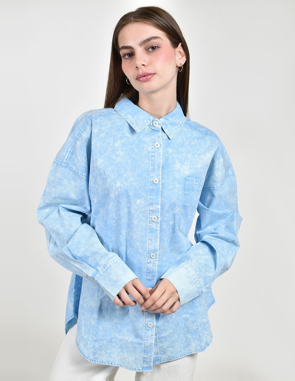 Blusa camisera roman fashion manga larga para mujer