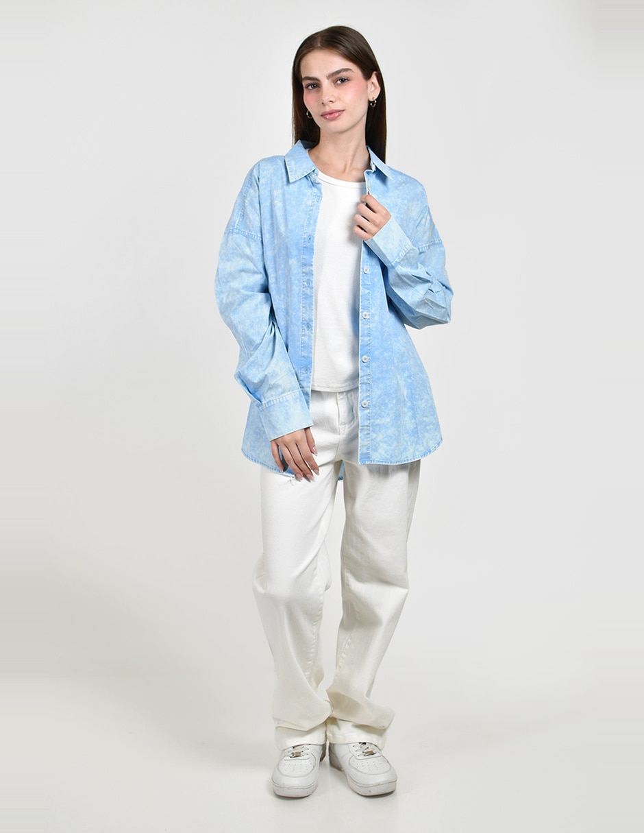 Blusa camisera roman fashion manga larga para mujer