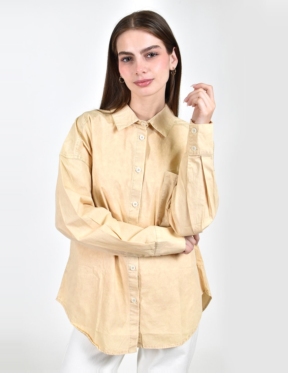 Blusa camisera roman fashion manga larga para mujer