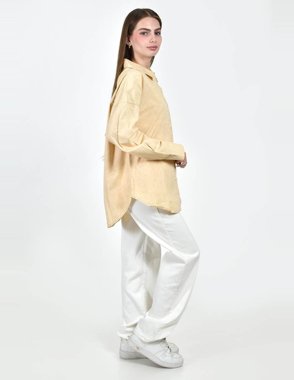 Blusa camisera roman fashion manga larga para mujer