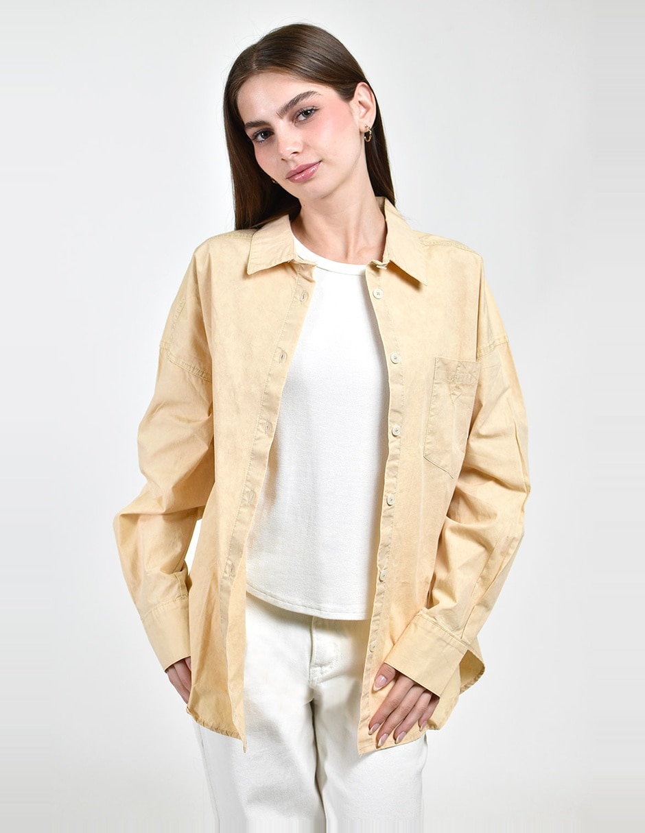 Blusa camisera roman fashion manga larga para mujer