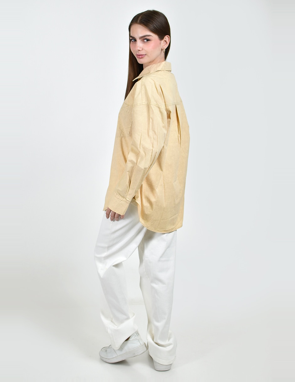 Blusa camisera roman fashion manga larga para mujer
