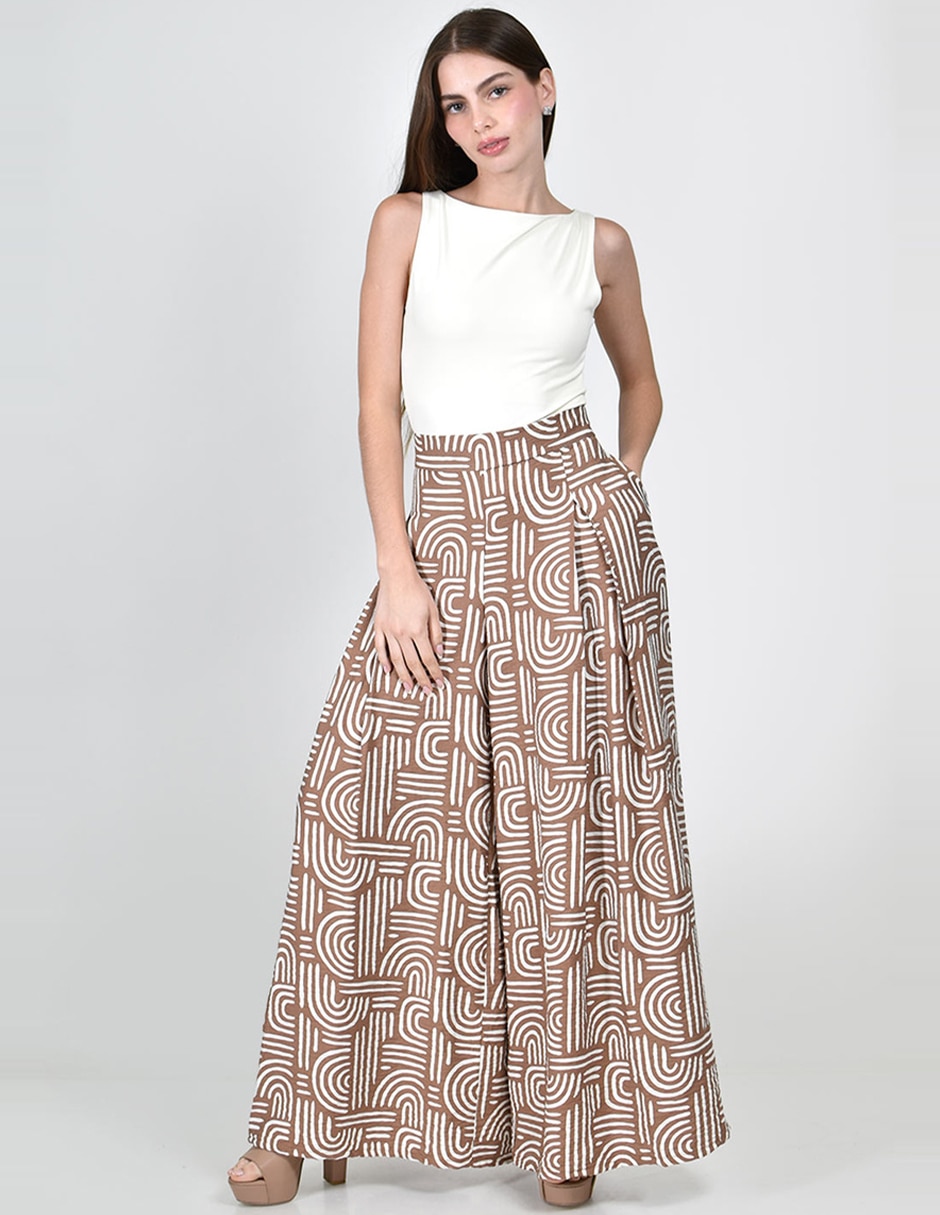 Pantalón regular roman fashion amplio para mujer