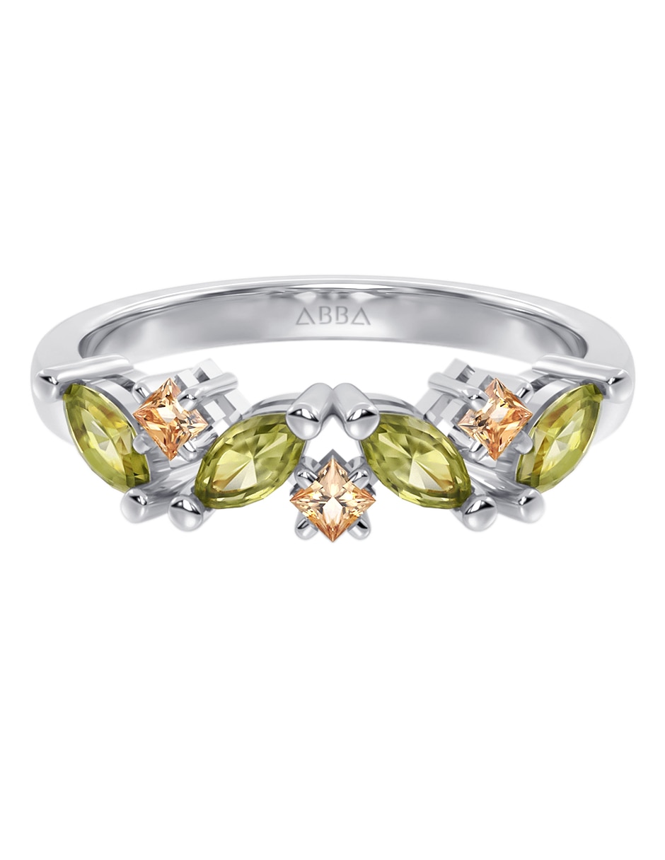 Anillo 10 K de oro zirconia brillante
