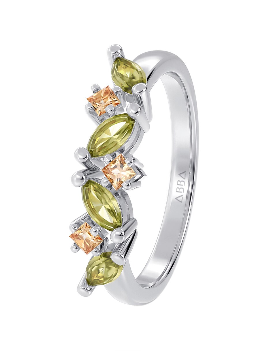 Anillo 10 k de oro zirconia brillante 5