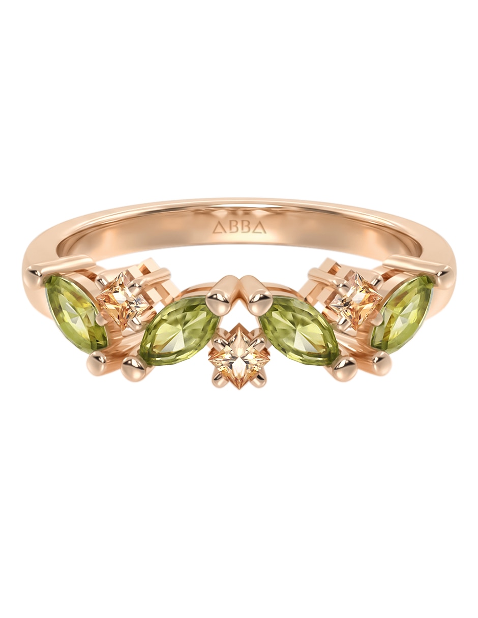 Anillo 10 K de oro zirconia brillante