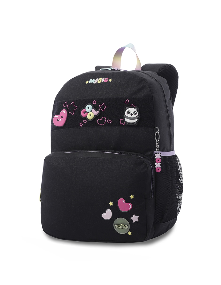 Mochila escolar Glowing Black para niña Mochila escolar Glowing Black para niña